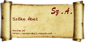 Szőke Ábel névjegykártya